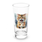 おさけふざけ＠アル中戦隊の怒った猫の表情が鮮やかに描かれた水彩画 Long Sized Water Glass :front