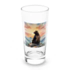 nigihayahiの夕日を見つめるクマ Long Sized Water Glass :front