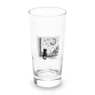 キキの夜空を眺める黒猫 Long Sized Water Glass :front