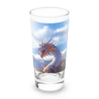 AsukaKotohaの快晴の富士山を喜ぶ龍 Long Sized Water Glass :front