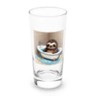 hinata__hinataのお風呂に入っているナマケモノ Long Sized Water Glass :front