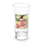 ganeshaのかわいい豚とピクニック Long Sized Water Glass :front