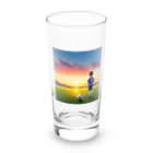 musashiyaの夕日とサッカー少年 Long Sized Water Glass :front