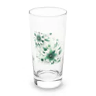 アミュペンの数学的なデザインを持つ緑と白の花 Long Sized Water Glass :front