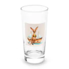 ganeshaのおもちゃのヨットでかわいいカンガルーに出会おう Long Sized Water Glass :front