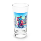 kok&foreverのスクーター配達員のイラスト Long Sized Water Glass :front