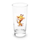 mira-shopのほろ酔いキリンさん Long Sized Water Glass :front