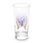 AQUAMETAVERSEのクリスタルの中に押し花がある　なでしこ1478 Long Sized Water Glass :front