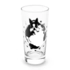 コチ(ボストンテリア)の小物用：ボストンテリア(地球モノクロ)[v2.8k] Long Sized Water Glass :front