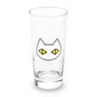 F2 Cat Design Shopの黒猫ボディーガード まもられているほう 002 Long Sized Water Glass :front