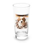 幸せいっぱいちびちゃんのふわふわ可愛いわんちゃん Long Sized Water Glass :front