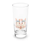 lamkksのふわふわかわいいうさぎの双子 Long Sized Water Glass :front