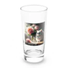 Melopyのピオニーと猫 Long Sized Water Glass :front