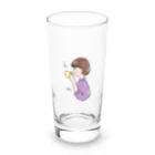 Sakikoのほっとひと息つく女の子　紫芋 Long Sized Water Glass :front