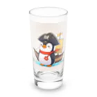 ganeshaのおもちゃの海賊船に乗ったかわいいペンギン Long Sized Water Glass :front