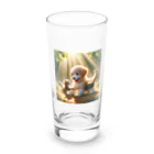 亀蘭タマムシの木漏れ日のわんにゃん・遊び Long Sized Water Glass :front