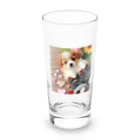 鈴木敏夫のジーパンがかわいいねー犬には　お似合いかも Long Sized Water Glass :front