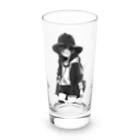 モノクロ美少女の悲しみ美少女モノクロ Long Sized Water Glass :front