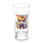 キュート＆クールのメガネのニャンコ３D・学校ver② Long Sized Water Glass :front