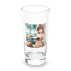 かるるんショップの海と南国と水着と　夏休み Long Sized Water Glass :front