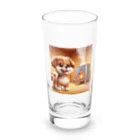 サウナーグッズショップの可愛い子犬がサウナでととのう Long Sized Water Glass :front