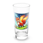 YFCの炎を尾を持つ精悍なキツネ Long Sized Water Glass :front