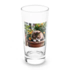 amaneiro___のお花の上でくつろぐ猫 Long Sized Water Glass :front