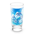 snow-birdの海で遊ぶイルカたちの楽しい風景 Long Sized Water Glass :front