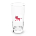OKUDOARTCLUBの赤いねこ Long Sized Water Glass :front