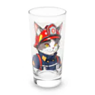 Shellの働く猫：消防士 Long Sized Water Glass :front