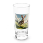 cute in cool shopの跳ねているウサギ Long Sized Water Glass :front