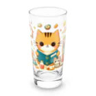 Rパンダ屋の「読書猫」グッズ Long Sized Water Glass :front