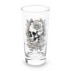 japanese-creatorの骸骨　薔薇　デザインTシャツ　アート　グラフィック Long Sized Water Glass :front