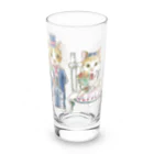 猫のきぬくんのお店のルイくんとラムちゃん　ローズガーデンツアー Long Sized Water Glass :front