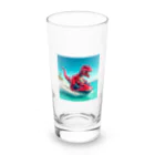 DINO-studioのジェットスキーを楽しむ赤ティラノ Long Sized Water Glass :front