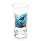 珊瑚のマンタ Long Sized Water Glass :front