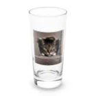 jaguar3の隙間からこんにちは猫 Long Sized Water Glass :front