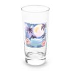 ハワイライフのイルカと満月 Long Sized Water Glass :front