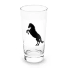 黒い海藻の馬　シルエット Long Sized Water Glass :front