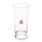 ぷぷオレンジのキラキラ花ミックスこけしちゃん Long Sized Water Glass :front