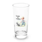 at_taroのSchnauzer leading a baby!! Long Sized Water Glass :front