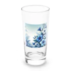 海の幸の青色なトロピカルフラワー Long Sized Water Glass :front