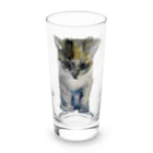 青い猫の真白 Long Sized Water Glass :front