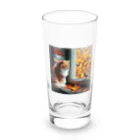 cazlandの未来を見つめる哀愁CAT Long Sized Water Glass :front