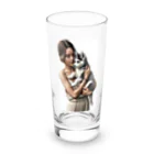 やまけんのかわいさ満点！子犬のハスキー！ Long Sized Water Glass :front