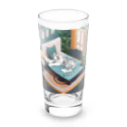 hono想(そう)イタグレ日記のホワイトタイガーのリラックスタイム Long Sized Water Glass :front