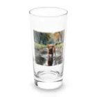 kokin0の水辺を歩く犬 dog on the water Long Sized Water Glass :front