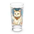 ゆまちゃんの開運雑貨屋さんの夜のミュシャ風招き猫 Long Sized Water Glass :front