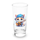 モンピパラダイスのにゃんこ🐱のリズムにノッテ🎵 Long Sized Water Glass :front