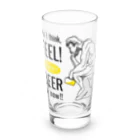 ビールとアート TM-3 Designの彫刻 × BEER（考える人：考えるな、感じろ! とりあえずビール!!）黒線画 Long Sized Water Glass :front